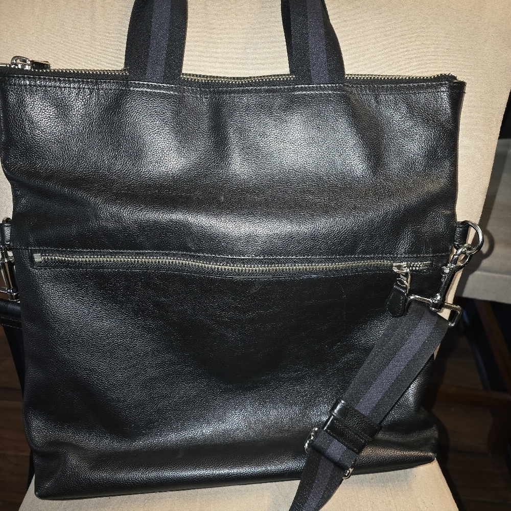 Unisex Coach Leather Tote Bag - Picture 5 of 7